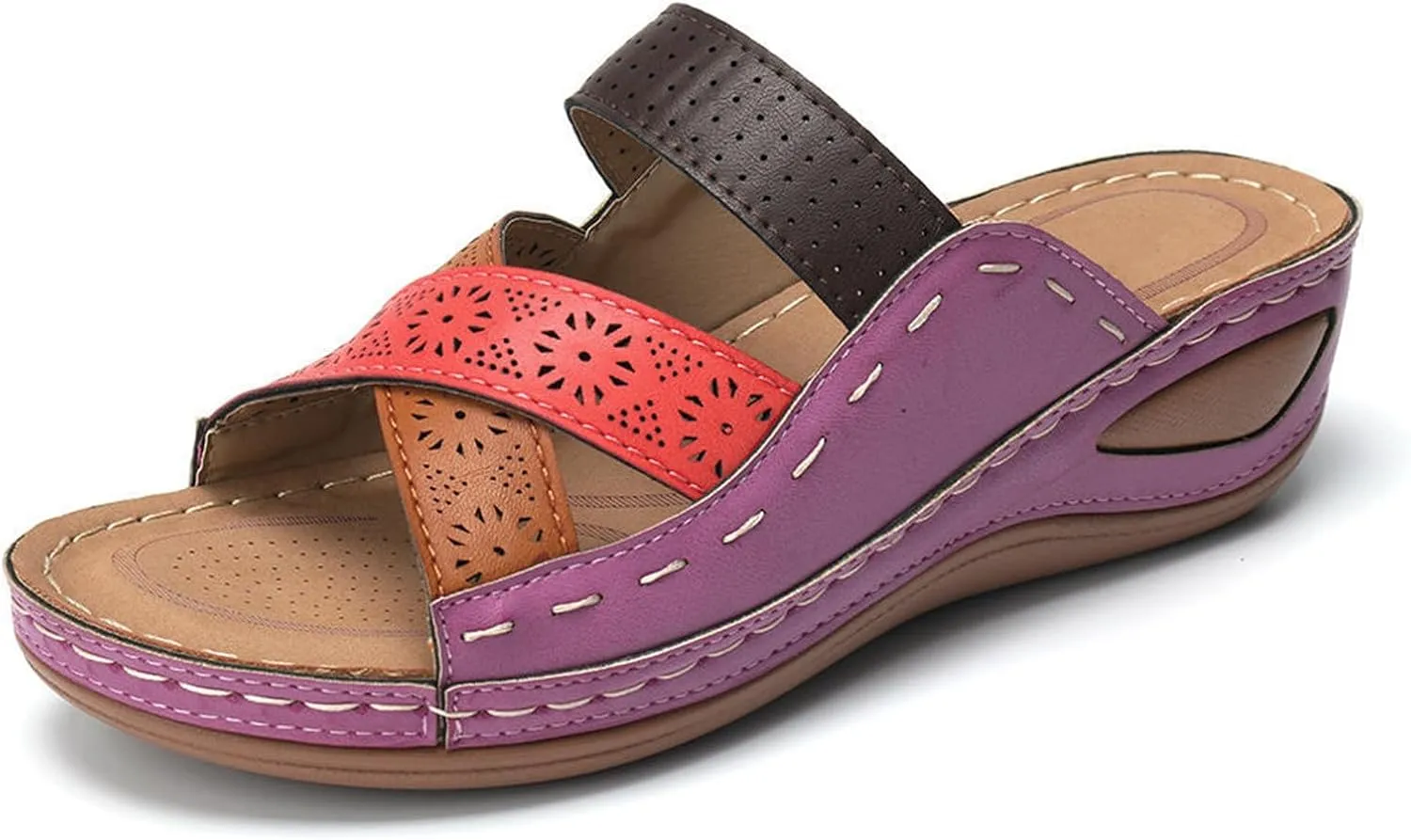 Ladmiple Womens Sandals Comfortable Slides Orthotic Flip Flops Open Toe Arch Support Dressy Summer Orthopedic Slippers