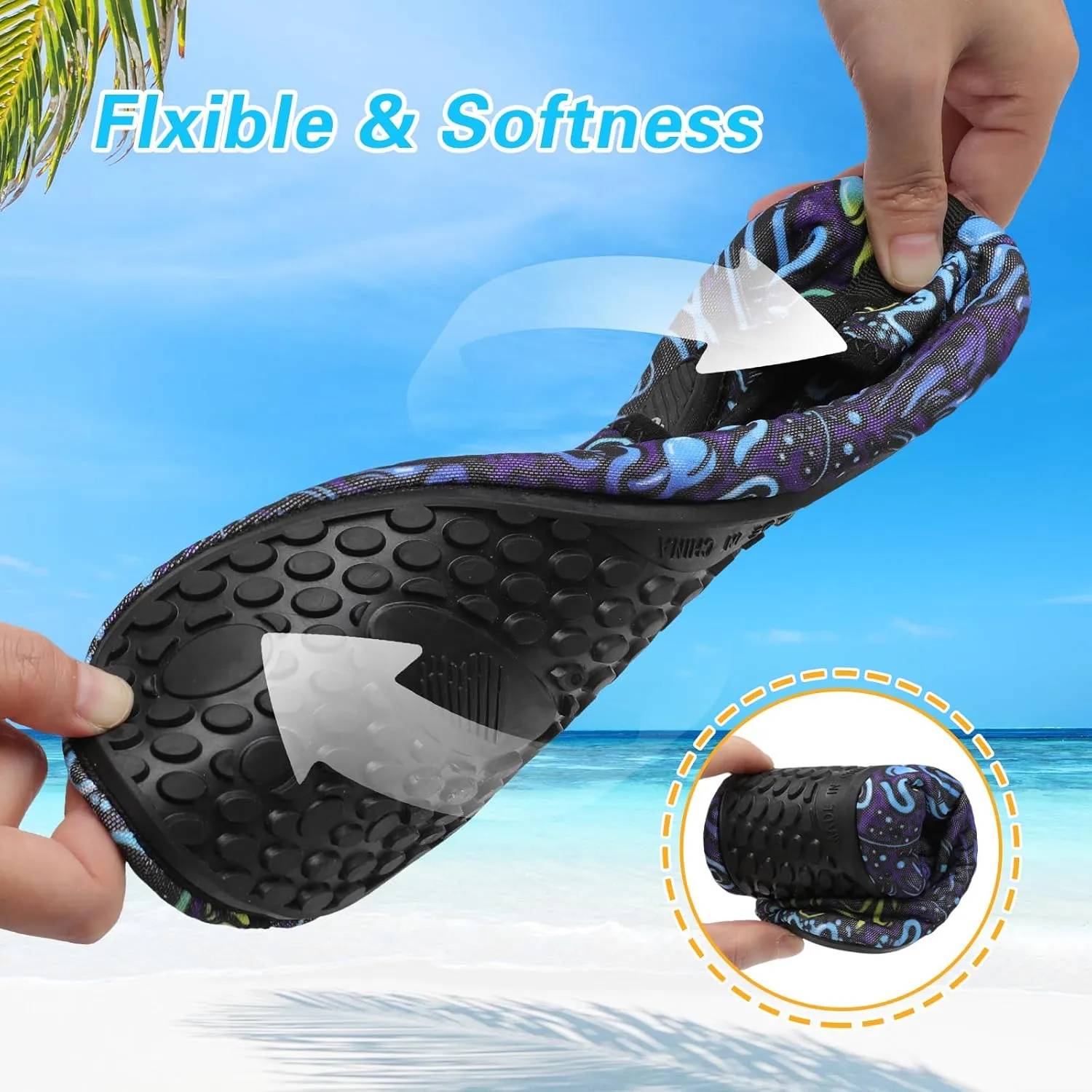LeIsfIt Water Shoes for Women Men Wide Swim Beach Barefoot Shoes Quick Dry Aqua Socks for Pool Diving Boating River Yoga Lake Surf