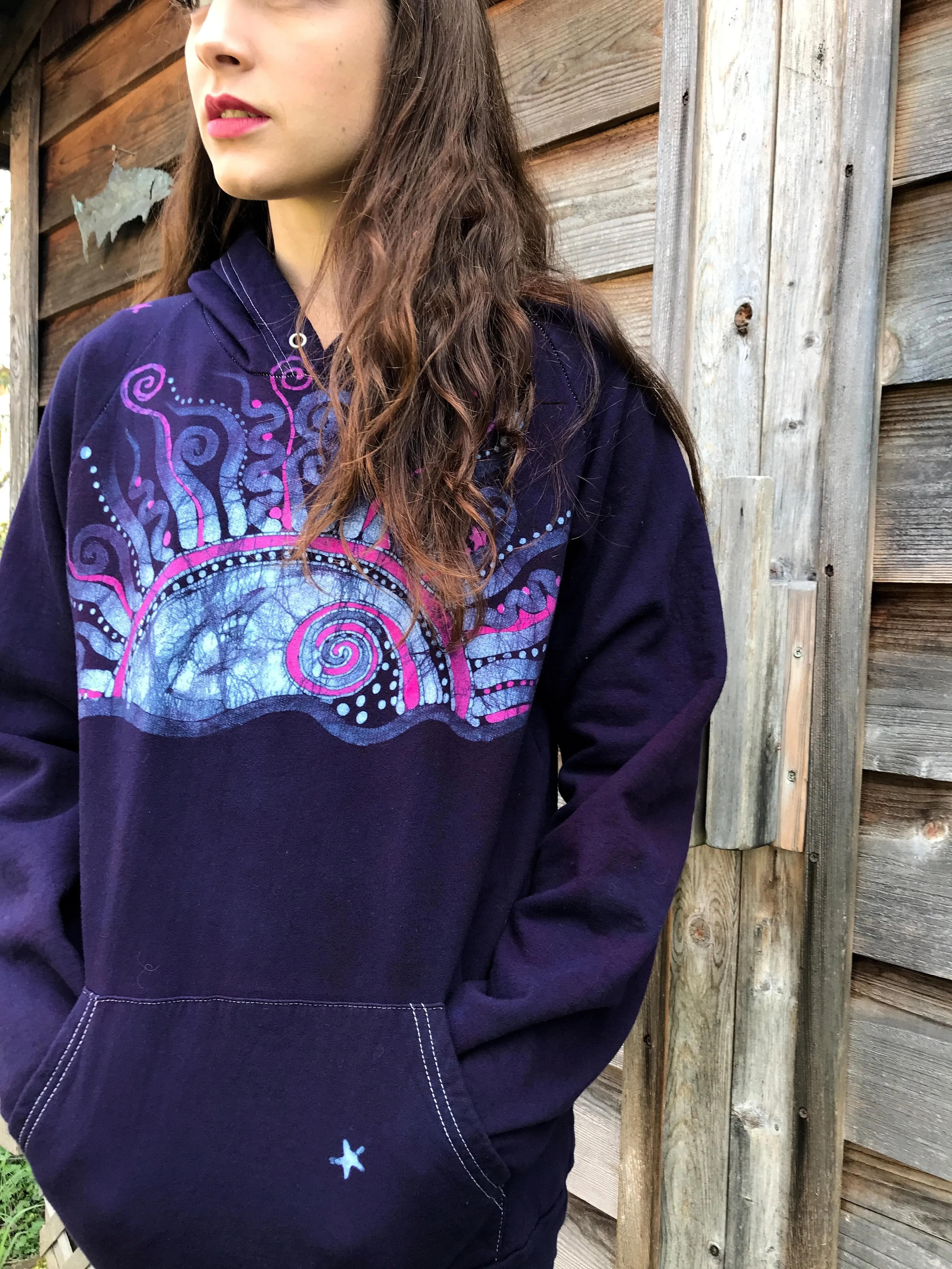 Let's Walk Down To The Ice Cream Shop - Organic Cotton Batikwalla Hoodie