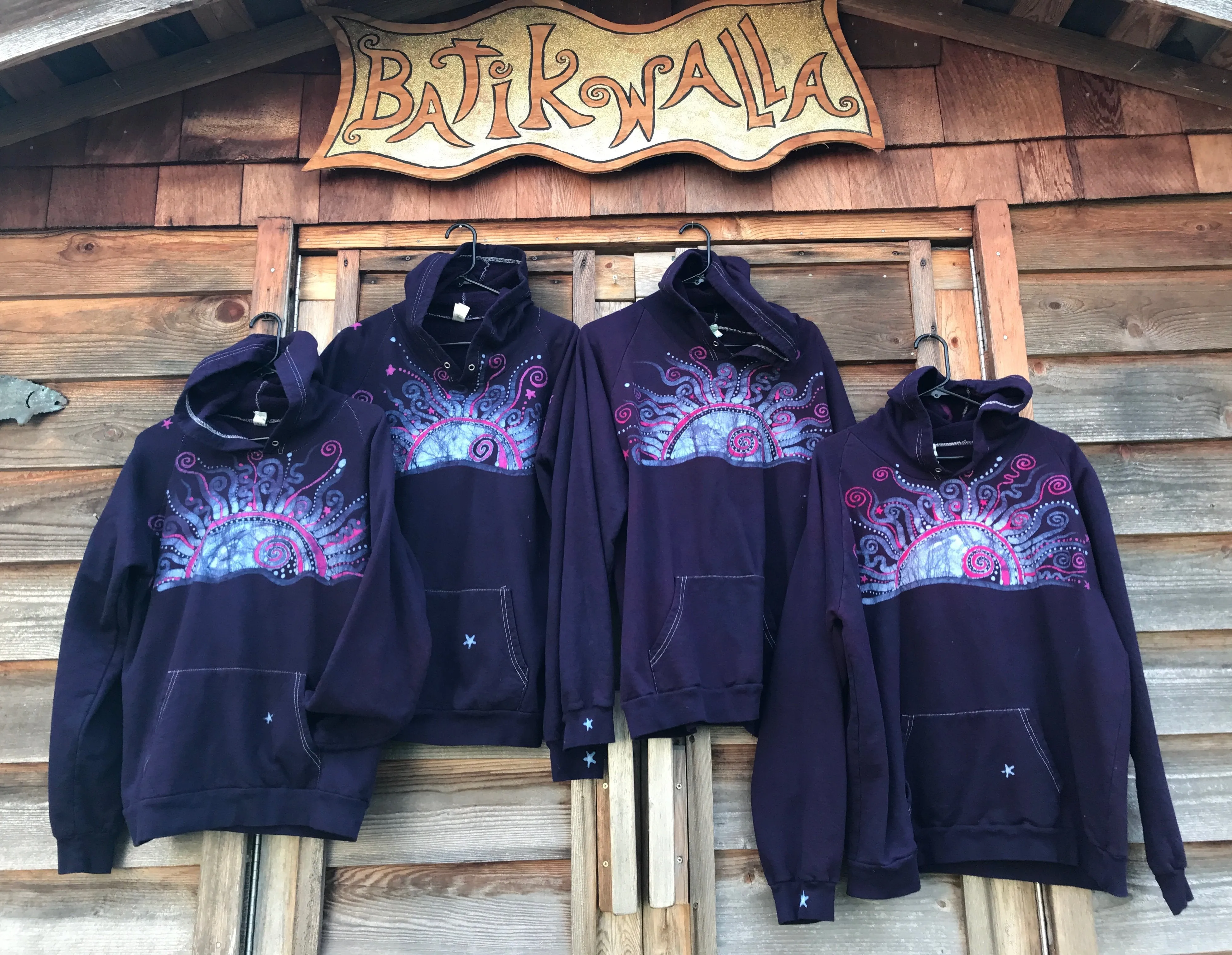 Let's Walk Down To The Ice Cream Shop - Organic Cotton Batikwalla Hoodie