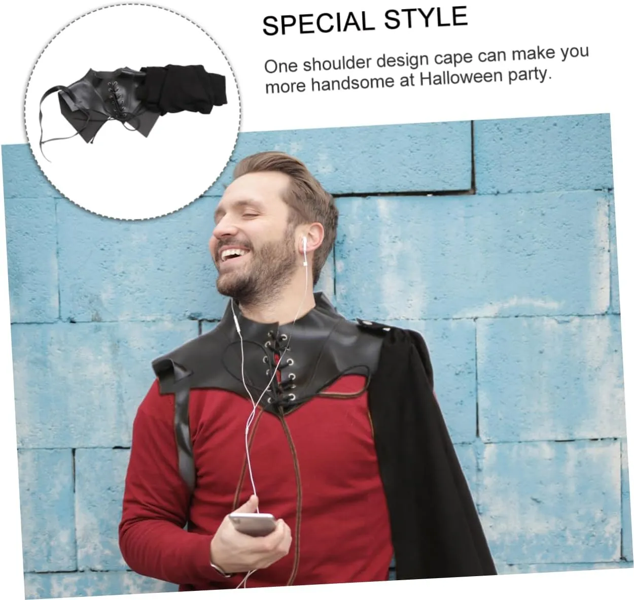 LIFKOME One Shoulder Cape Hood Cosplay Costume Cosplay Cloak Costume Cosplay Hood Cape Halloween Medieval Cloak
