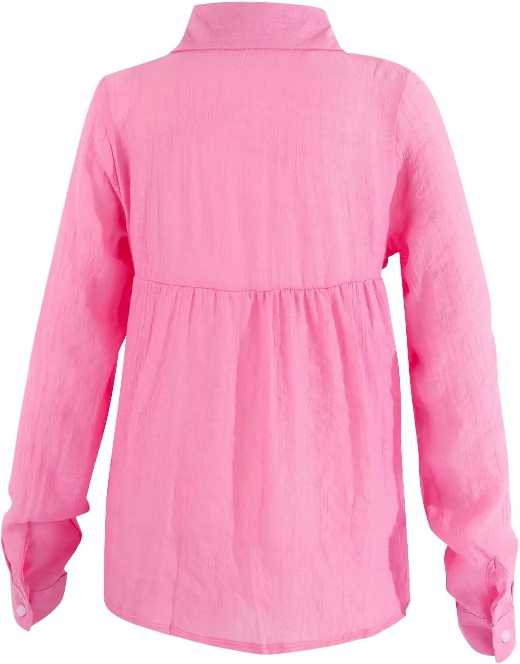 Linen Shirts for Women Summer Short Sleeve Relaxed Button Up Shirt Plus Size Summer Clothes Outfits 2024