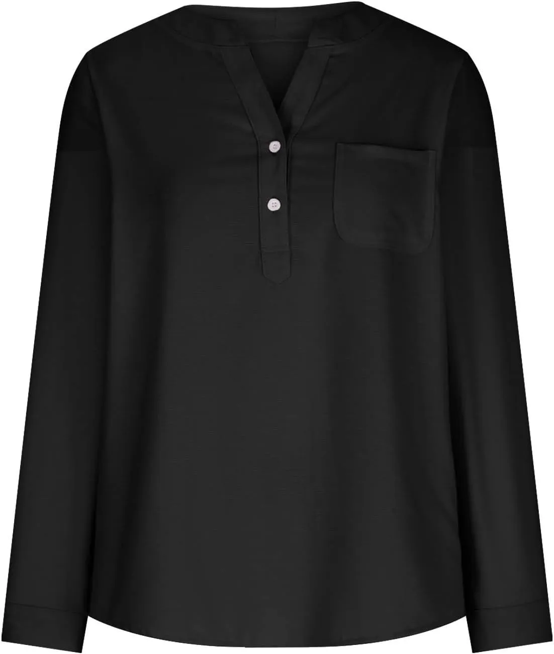 Linen Shirts for Women V Neck Button Down Blouse Long Sleeve Office Work Tops Vintage Vacation Shirt Blouse Tops