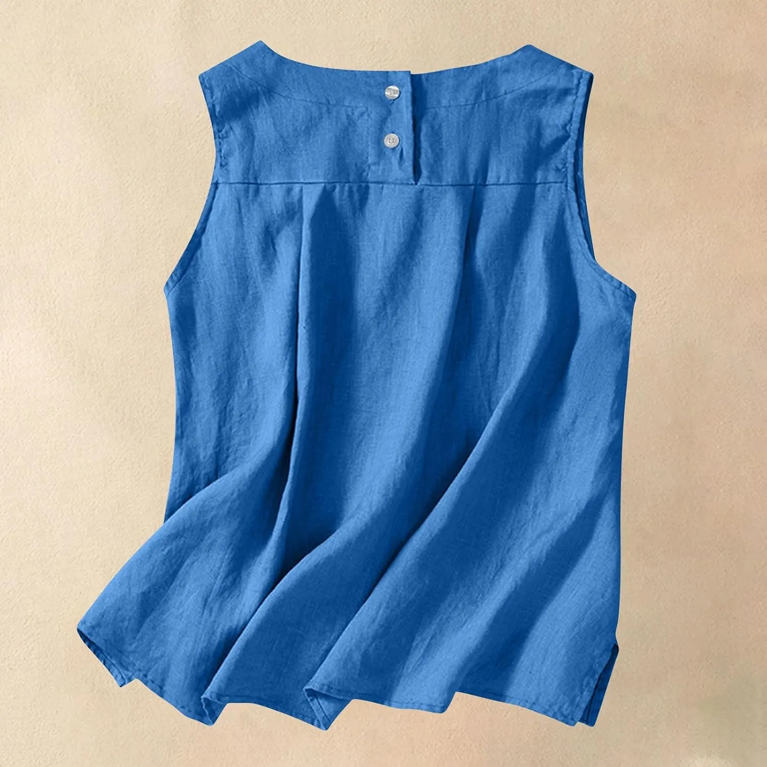 Linen Tank Tops for Women Loose Fit Cropped Slit Sleeveless Shirts Casual Basic Camisole Blouses 2025 Summer Tanks