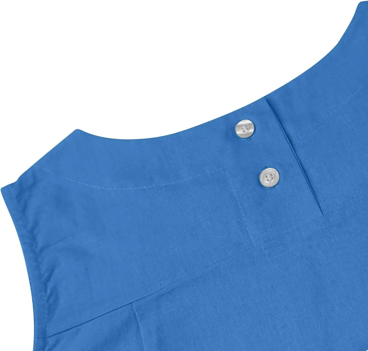 Linen Tank Tops for Women Loose Fit Cropped Slit Sleeveless Shirts Casual Basic Camisole Blouses 2025 Summer Tanks