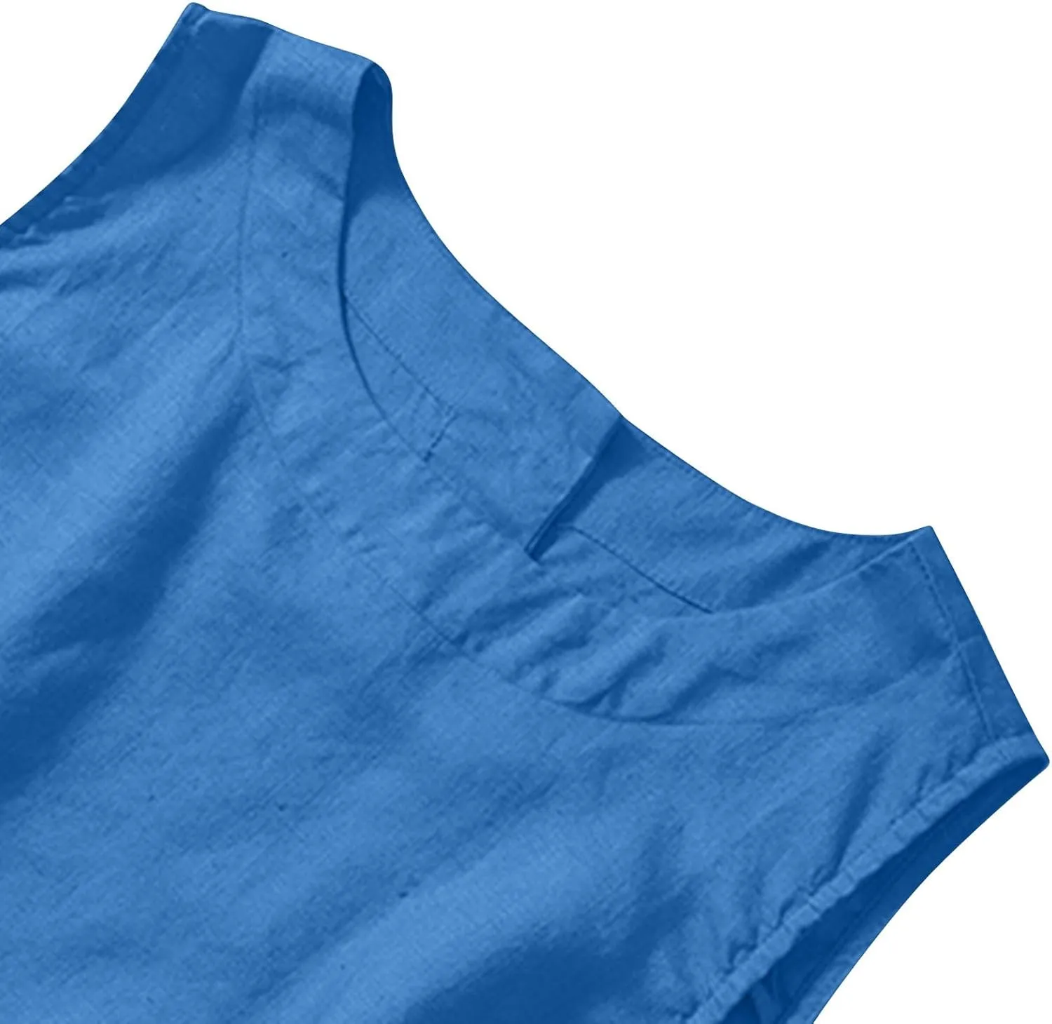 Linen Tank Tops for Women Loose Fit Cropped Slit Sleeveless Shirts Casual Basic Camisole Blouses 2025 Summer Tanks