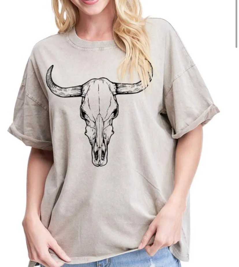 Longhorn Taupe Tee