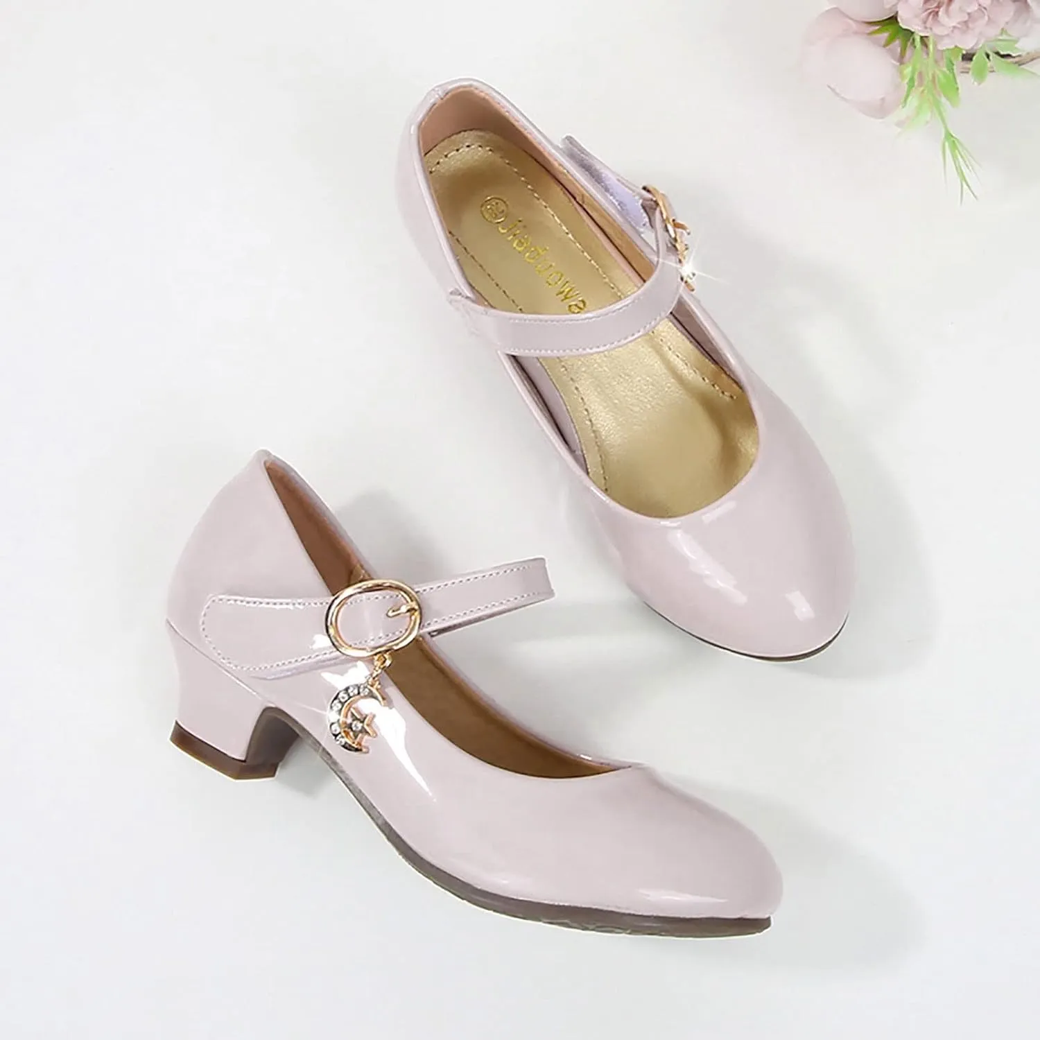 Low Heels Dress Shoes for Girls Mary Jane Flower Girl Shoes Princess Wedding Pary School Performance Shoes