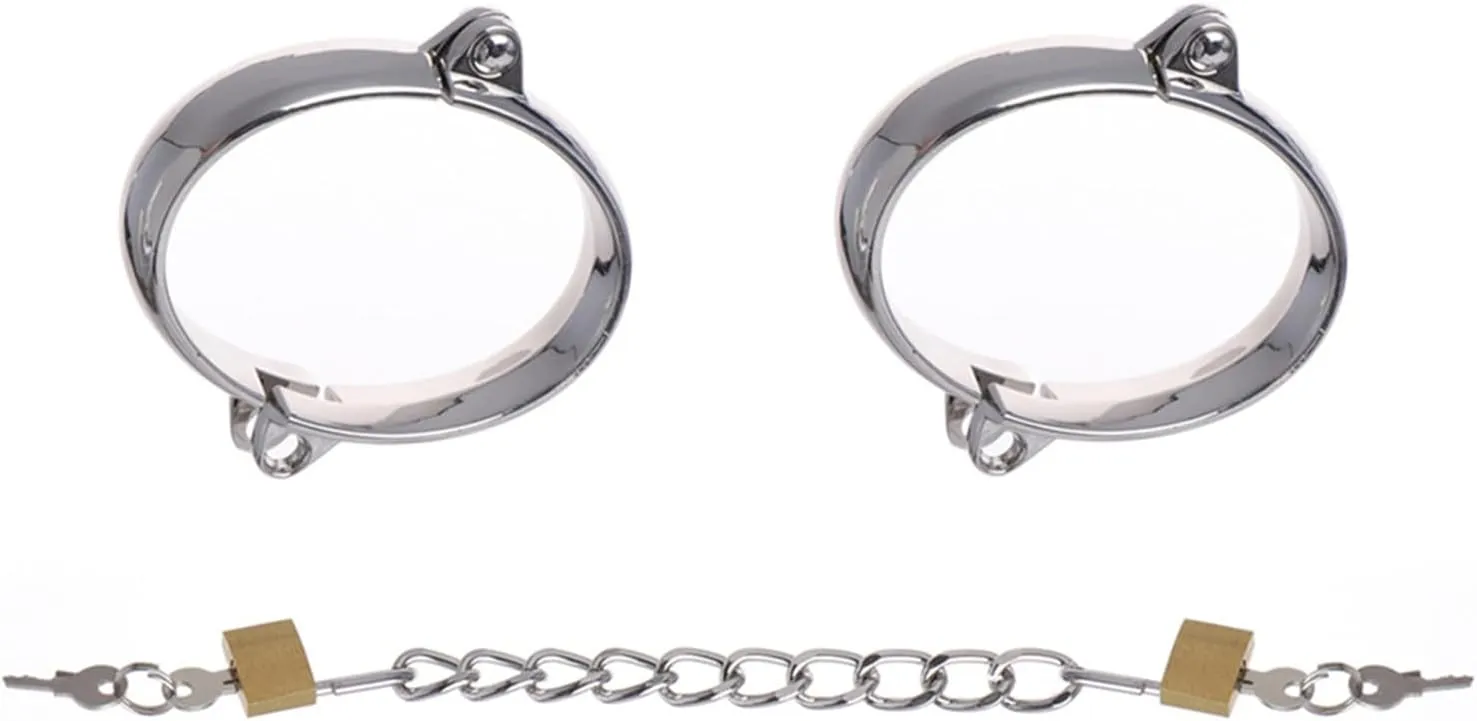 Make a Fashion Statement with Fashion Alloy Bangles - Ankle Bracelet with Connect Chain Lockable Bracelet Kits - Your Ultimate Cosplay Cuffs Bar Costume Accessory