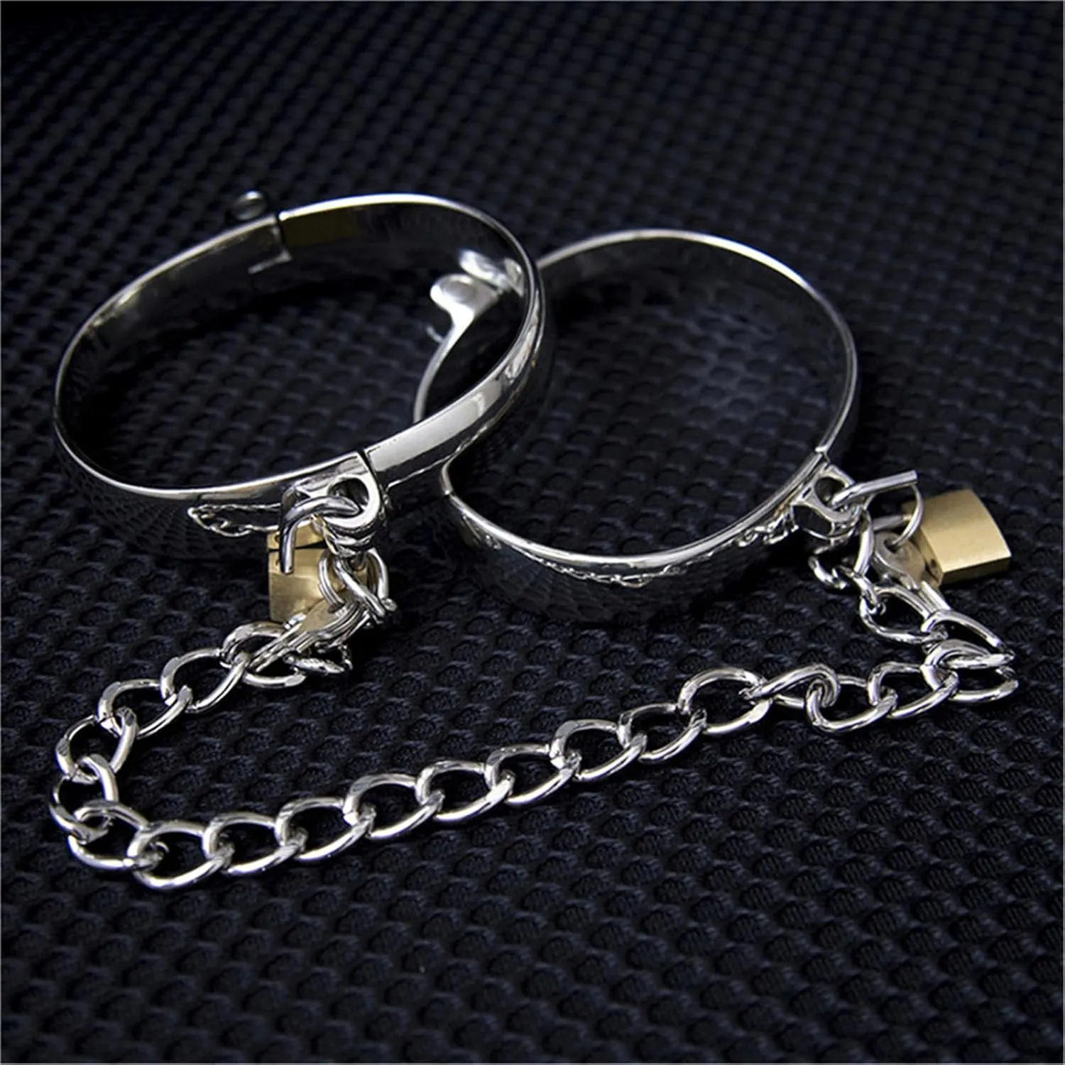Make a Fashion Statement with Fashion Alloy Bangles - Ankle Bracelet with Connect Chain Lockable Bracelet Kits - Your Ultimate Cosplay Cuffs Bar Costume Accessory