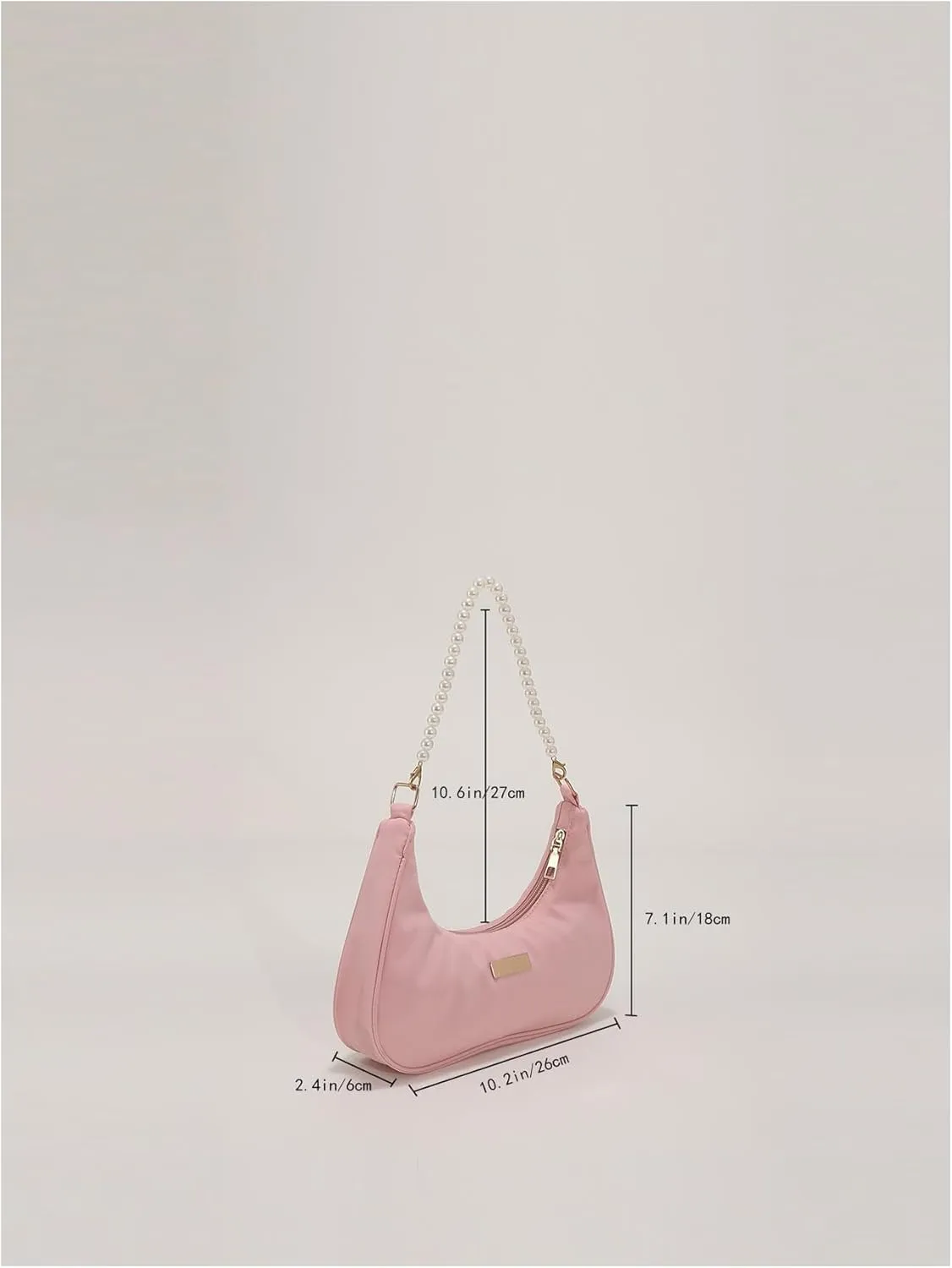 MakeMeChic Women's Metallic Pearl Beaded Ruched Single Strap Shoulder Handbags Hobo Bags