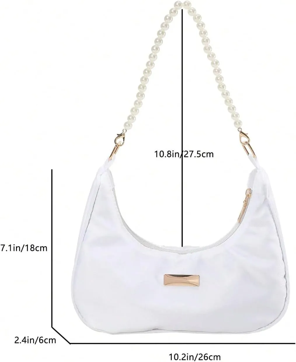 MakeMeChic Women's Metallic Pearl Beaded Ruched Single Strap Shoulder Handbags Hobo Bags