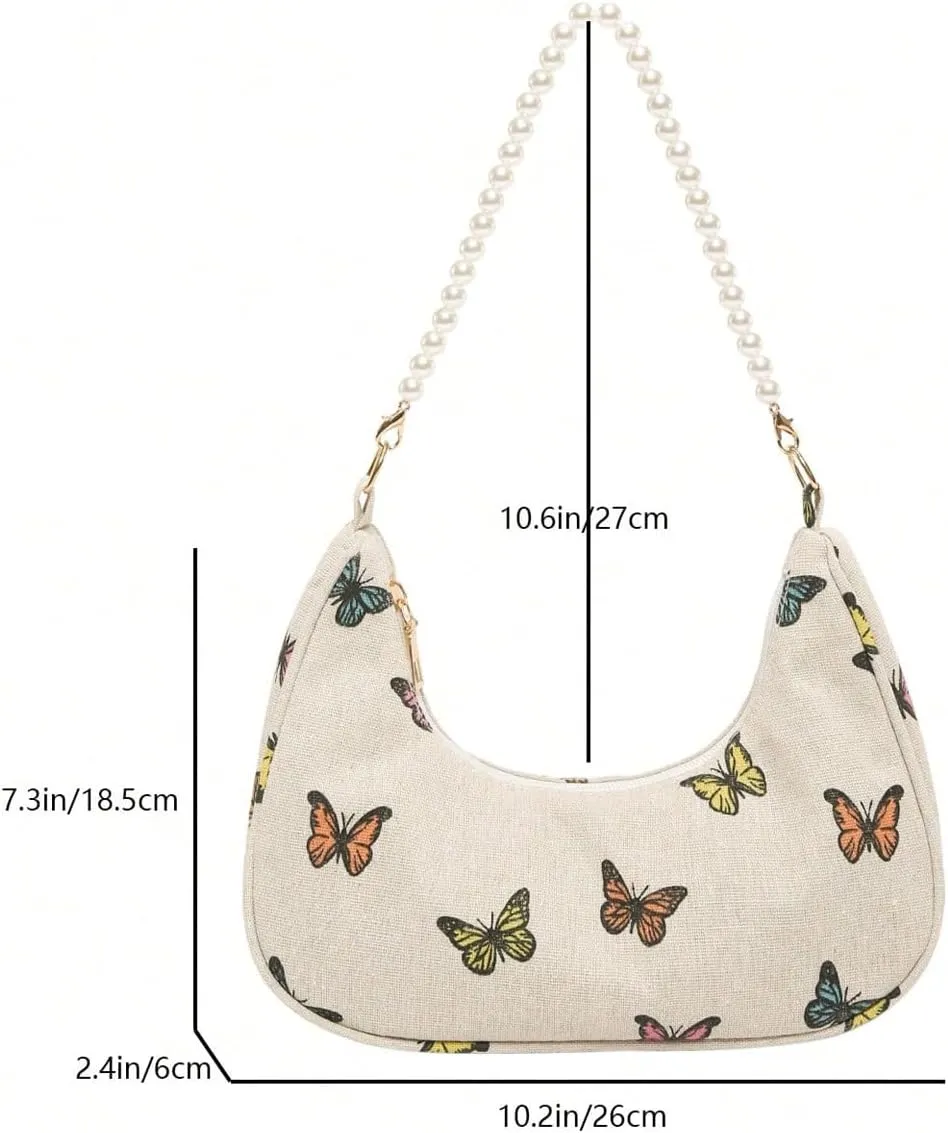 MakeMeChic Women's Metallic Pearl Beaded Ruched Single Strap Shoulder Handbags Hobo Bags