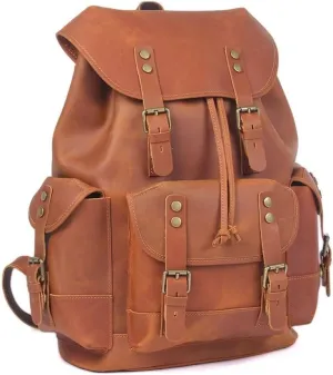 Men Leather Briefcase Retro Large Capacity Shoulder Bag Backpack Backpack Crazy Horse Leather Travel Bag Biker
