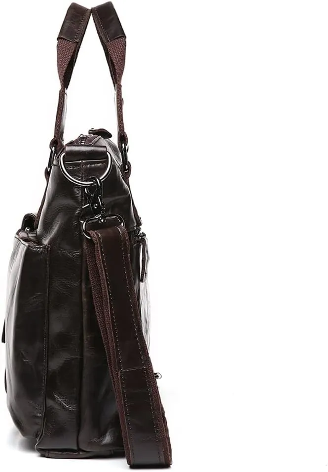 Men's Bag Layer Cowhide Handbag Leather Korean Version of The Document Men's Casual Briefcase