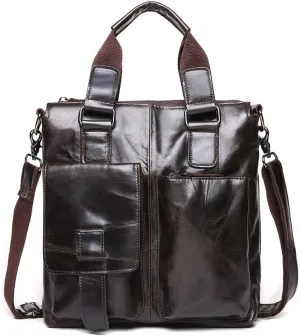 Men's Bag Layer Cowhide Handbag Leather Korean Version of The Document Men's Casual Briefcase