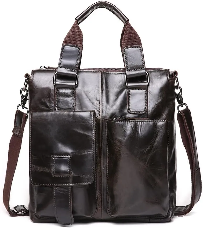Men's Bag Layer Cowhide Handbag Leather Korean Version of The Document Men's Casual Briefcase