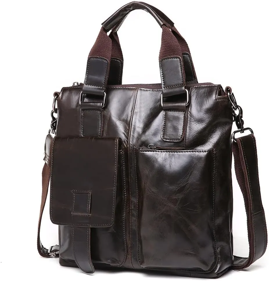Men's Bag Layer Cowhide Handbag Leather Korean Version of The Document Men's Casual Briefcase