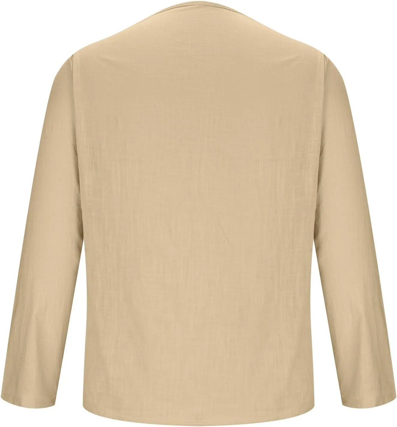 Mens Linen Shirts Casual Loose Long Sleeve Pullover Tops Vneck Summer Fashion Beach Vacation Tshirts