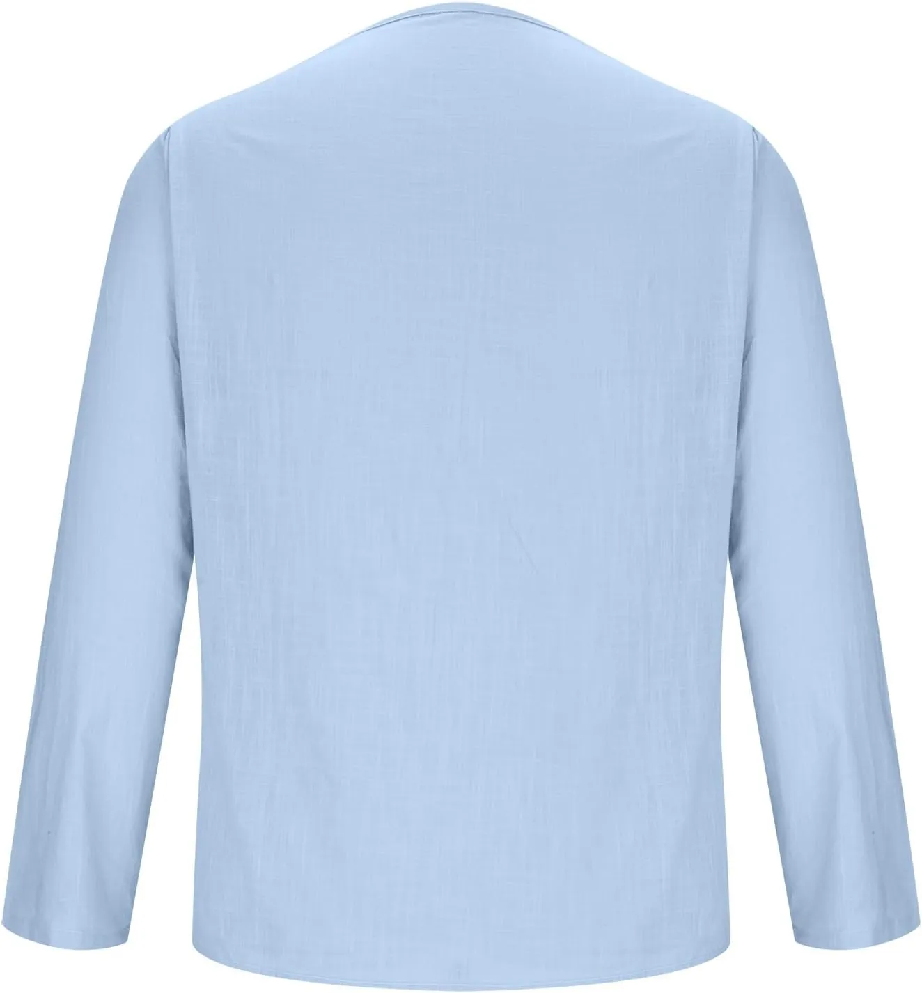 Mens Linen Shirts Casual Loose Long Sleeve Pullover Tops Vneck Summer Fashion Beach Vacation Tshirts
