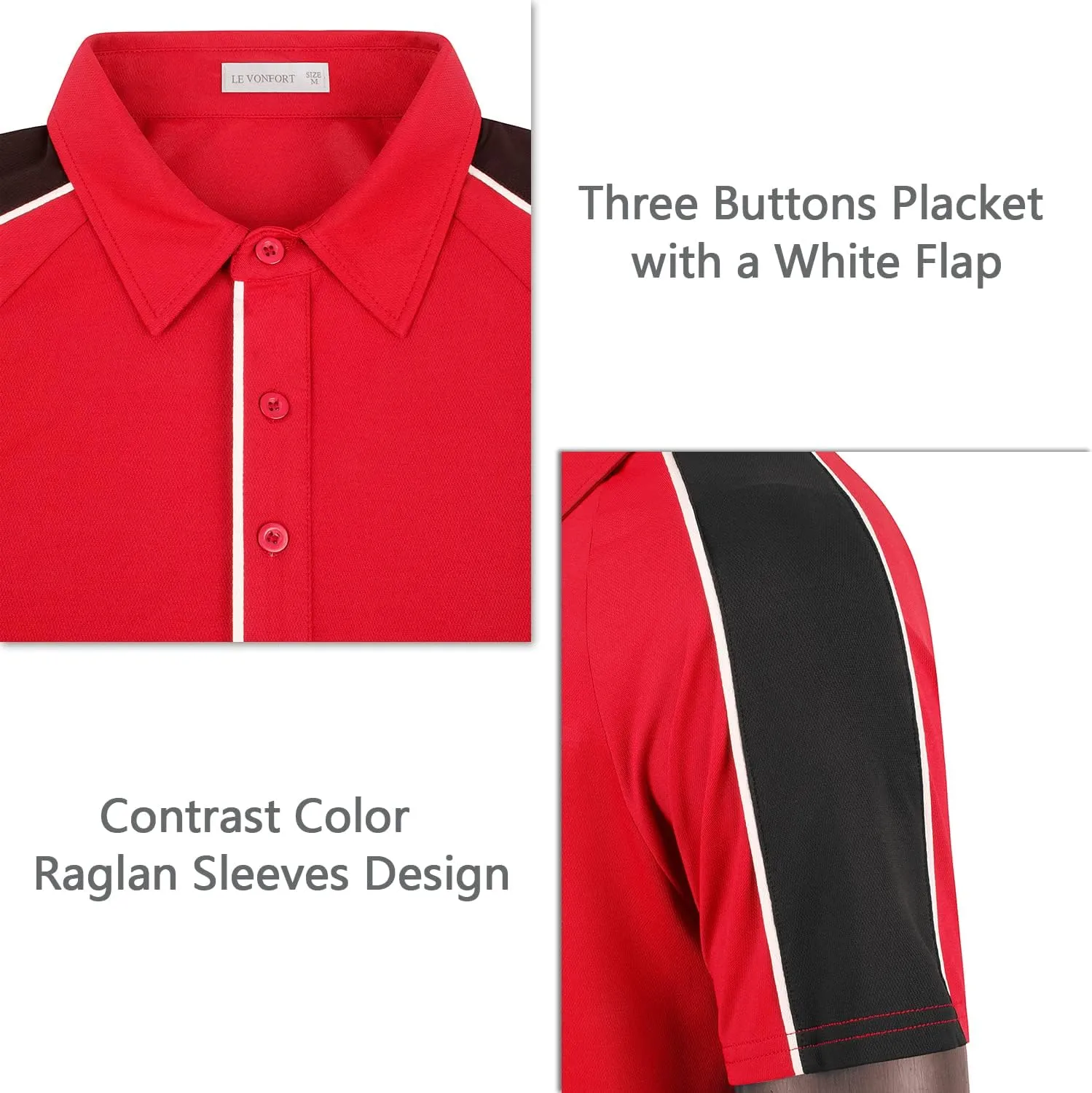 Mens Quick Dry Performance Golf Polo Shirts Short Sleeve Summer Casual Athletic Collared Shirt