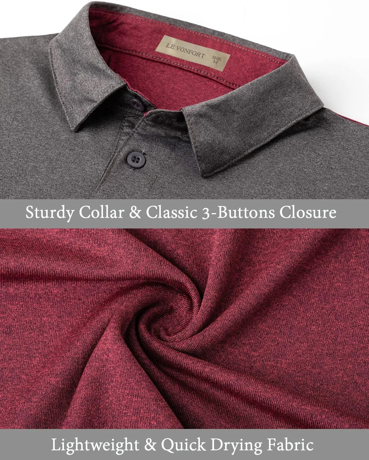 Mens Quick Dry Performance Golf Polo Shirts Short Sleeve Summer Casual Athletic Collared Shirt