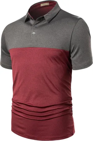 Mens Quick Dry Performance Golf Polo Shirts Short Sleeve Summer Casual Athletic Collared Shirt