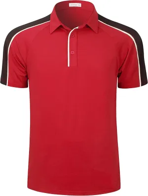 Mens Quick Dry Performance Golf Polo Shirts Short Sleeve Summer Casual Athletic Collared Shirt