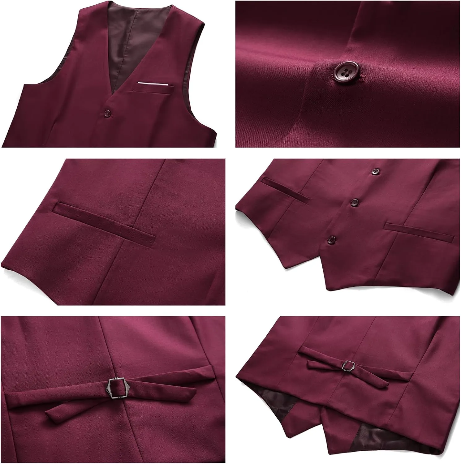 Men's Suits 3 Piece Slim Fit Suit One Button Solid Suit Blazer Jacket Vest Pants Set