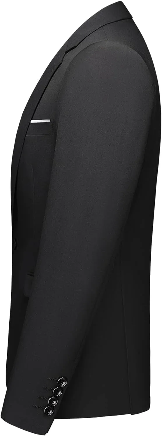 Men's Suits 3 Piece Slim Fit Suit One Button Solid Suit Blazer Jacket Vest Pants Set