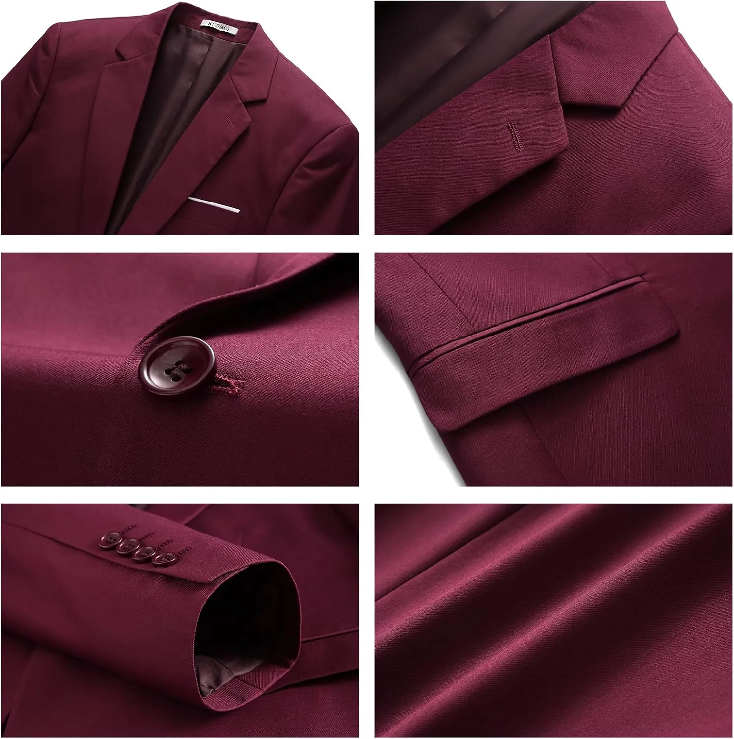 Men's Suits 3 Piece Slim Fit Suit One Button Solid Suit Blazer Jacket Vest Pants Set