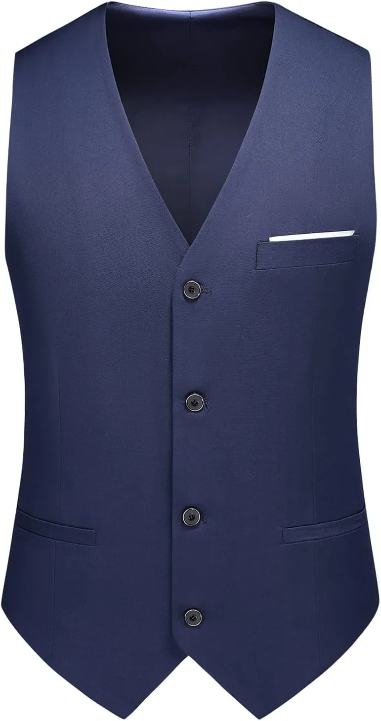 Men's Suits 3 Piece Slim Fit Suit One Button Solid Suit Blazer Jacket Vest Pants Set