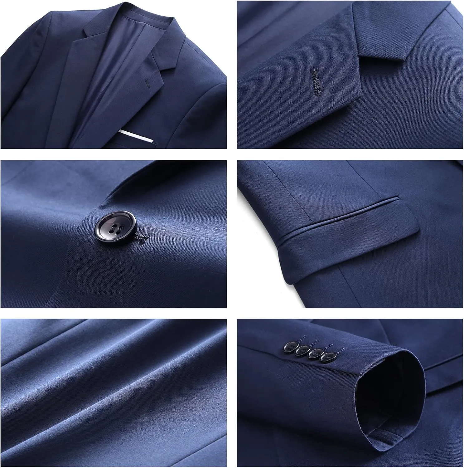 Men's Suits 3 Piece Slim Fit Suit One Button Solid Suit Blazer Jacket Vest Pants Set