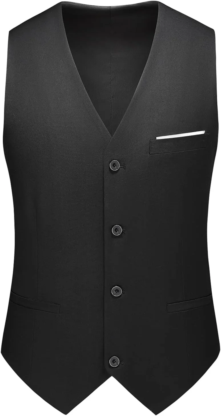 Men's Suits 3 Piece Slim Fit Suit One Button Solid Suit Blazer Jacket Vest Pants Set