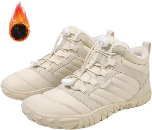 Mens Womens Barefoot Shoes Waterproof Winter Snow Boots Zero Drop Sole Walking Shoes for Hiking Outdoor