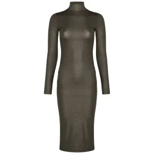 Metallic Effect Roll Neck Dress