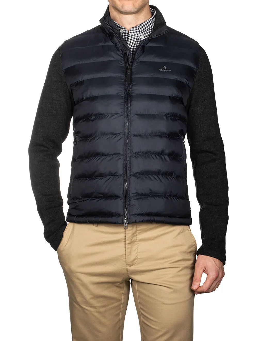 Mixed Media Light Padded Jacket Black