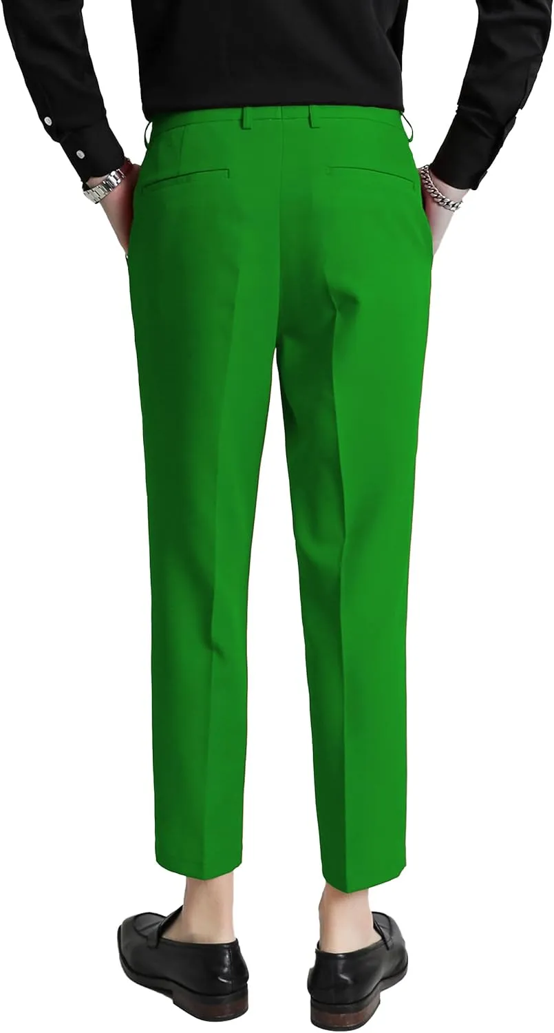 MOGU Ankle-Length Dress Pants for Men Slim Fit Cropped Trousers