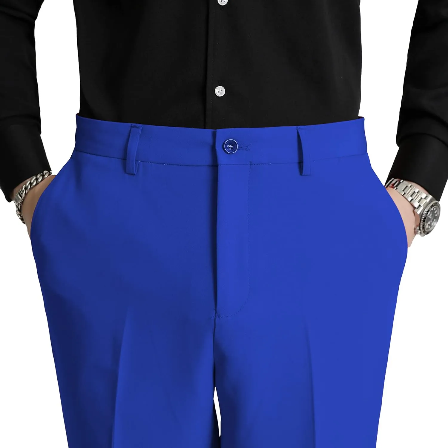 MOGU Ankle-Length Dress Pants for Men Slim Fit Cropped Trousers