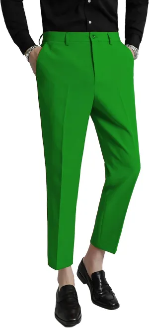MOGU Ankle-Length Dress Pants for Men Slim Fit Cropped Trousers
