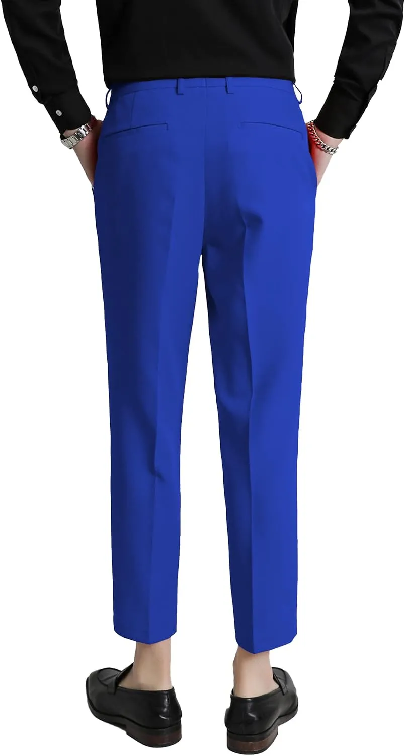 MOGU Ankle-Length Dress Pants for Men Slim Fit Cropped Trousers
