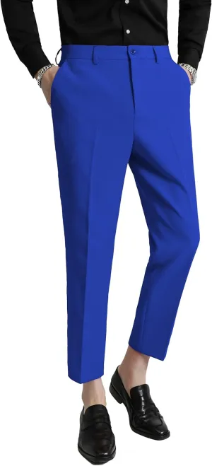 MOGU Ankle-Length Dress Pants for Men Slim Fit Cropped Trousers