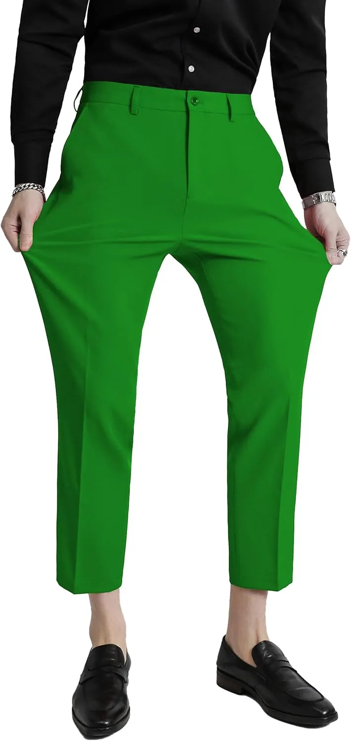 MOGU Ankle-Length Dress Pants for Men Slim Fit Cropped Trousers