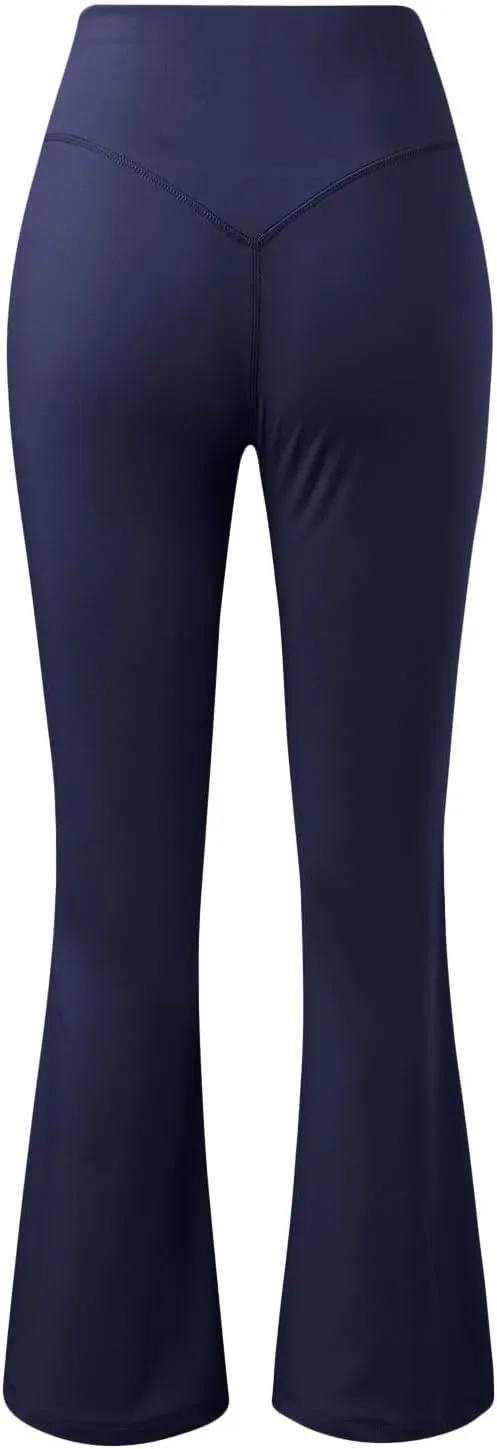 NATHGAM Womens High Waist Flare Yoga Pants Straight Elastic Waist Workout Flare Leggings Stretch Running Gym Sports Trousers