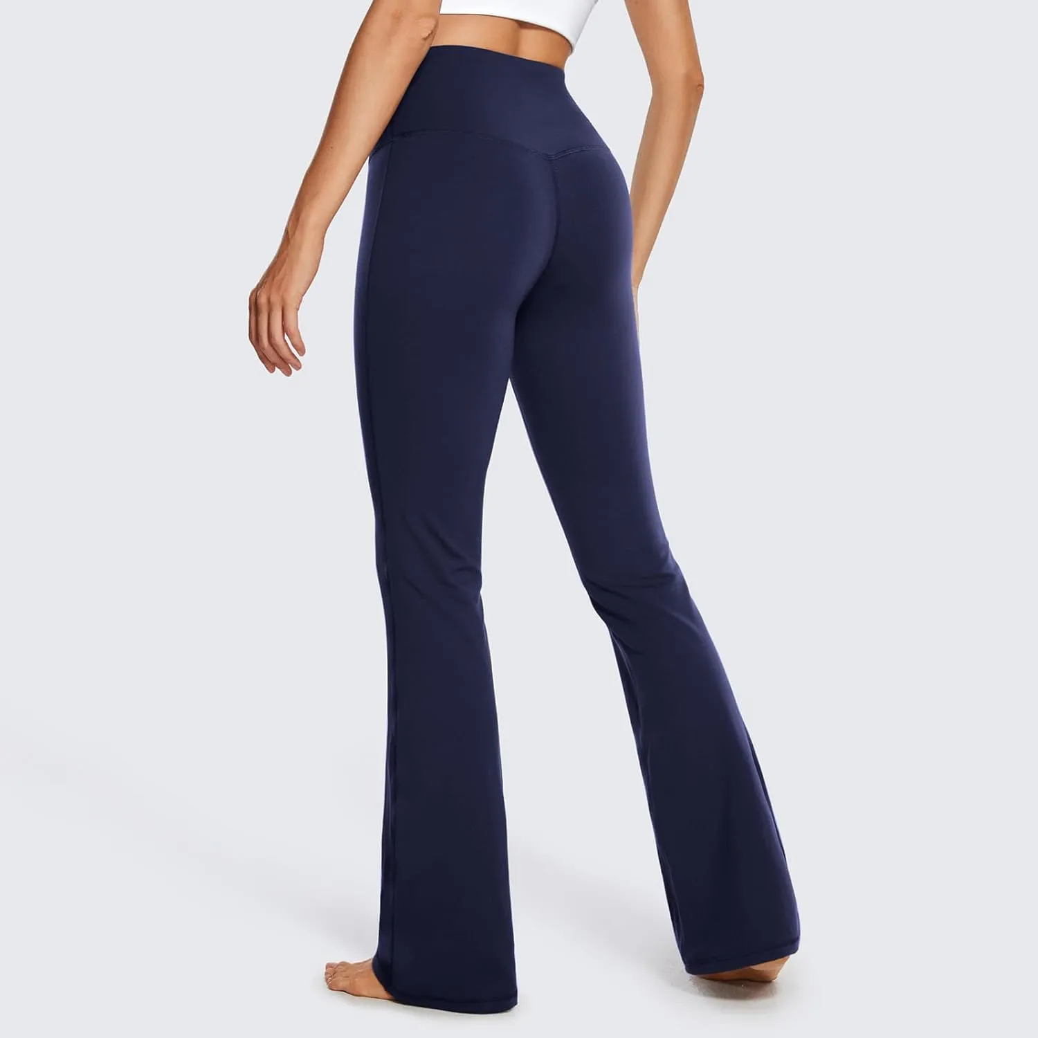 NATHGAM Womens High Waist Flare Yoga Pants Straight Elastic Waist Workout Flare Leggings Stretch Running Gym Sports Trousers