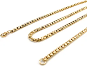 Necklace Chains for Pendants Stainless Steel Box Chain Necklace Square Rolo Cable Chain for Men Women
