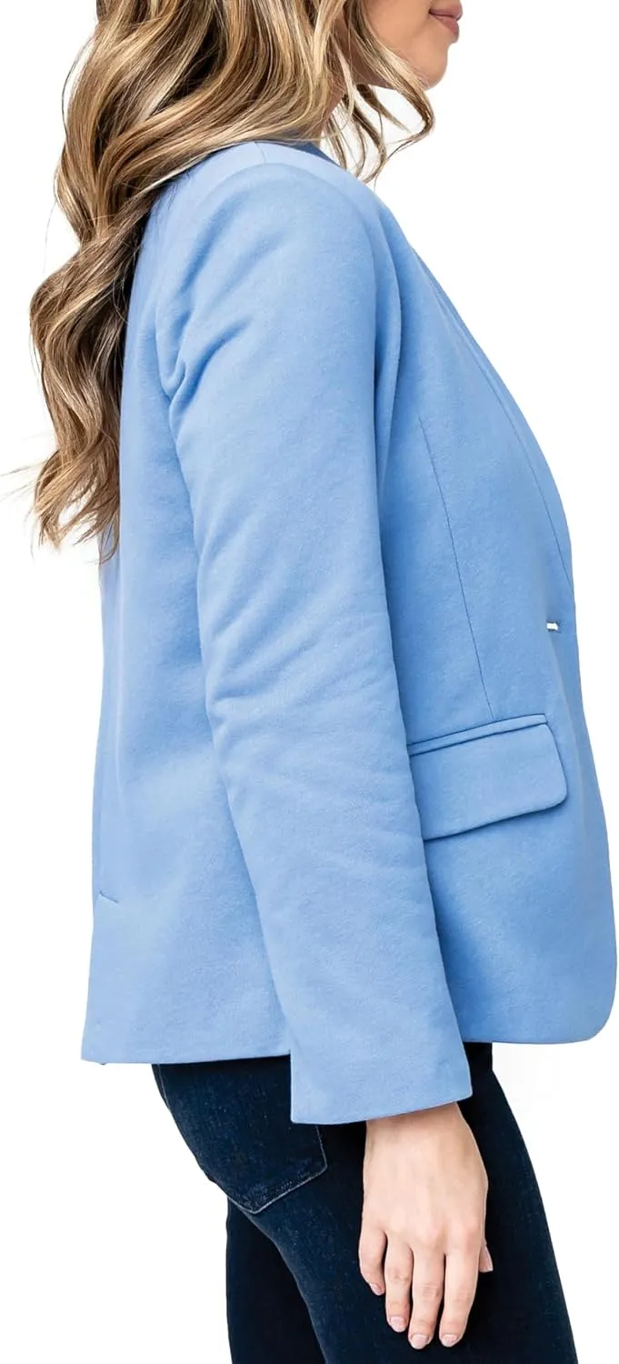 Notch Collar Blazer for Women - Dressy Casual Office Open Front Long Sleeve - Fashion Lined Knit Suit Jacket - (Sizes Vary)