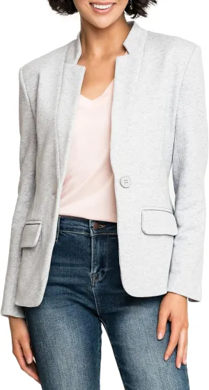 Notch Collar Blazer for Women - Dressy Casual Office Open Front Long Sleeve - Fashion Lined Knit Suit Jacket - (Sizes Vary)
