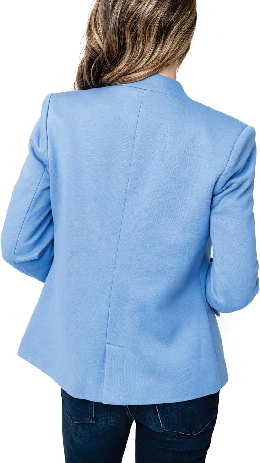Notch Collar Blazer for Women - Dressy Casual Office Open Front Long Sleeve - Fashion Lined Knit Suit Jacket - (Sizes Vary)