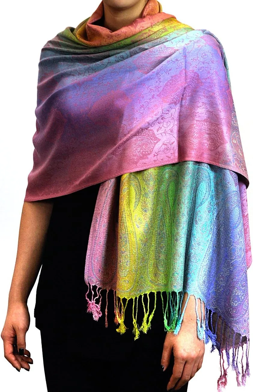 NYFASHION101 Elegant Colorful Paisley Soft Pashmina Scarf Shawl Wrap NBH1401Y